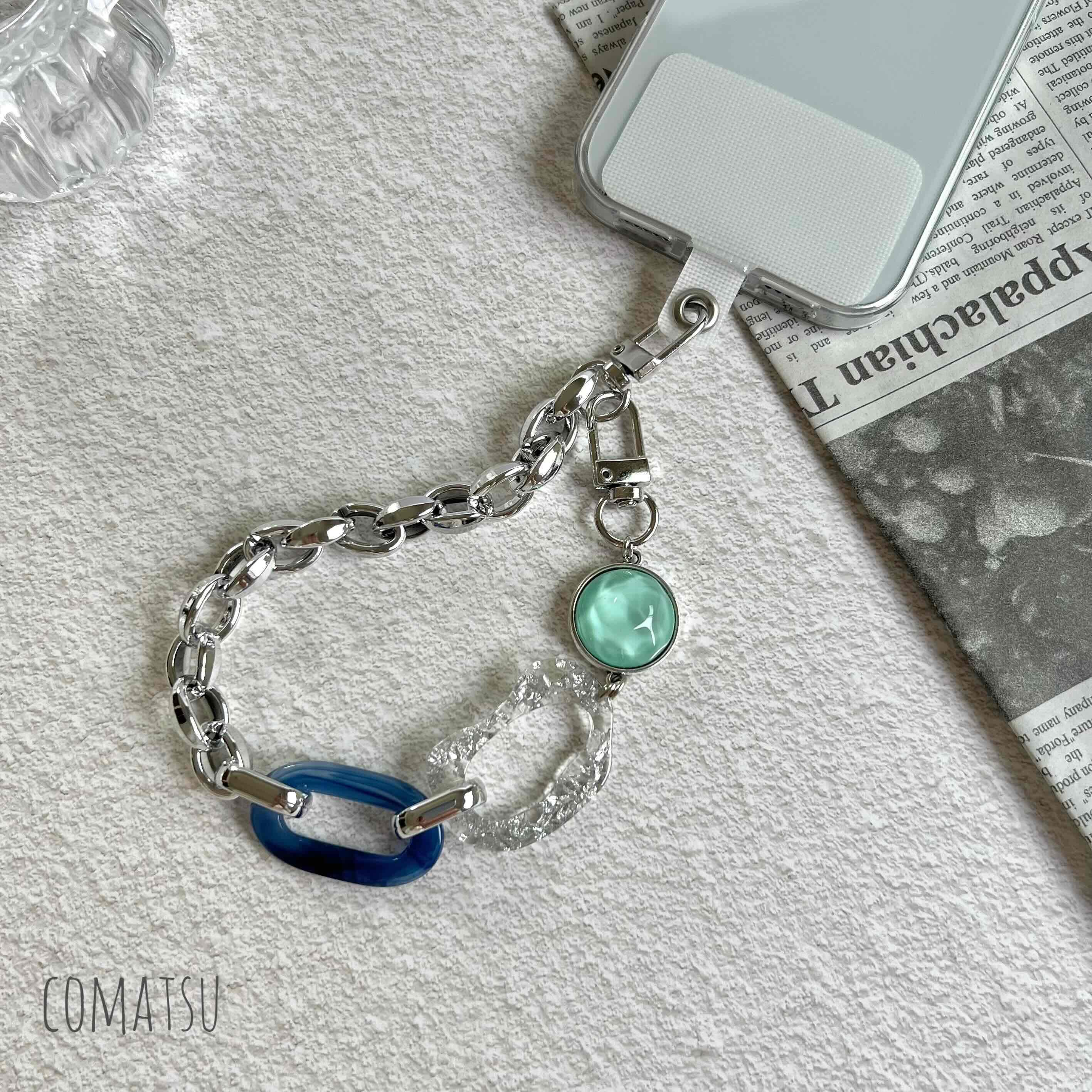 SUMMER BLUE ハンドストラップ 落下防止スマホストラップ 手首 リストストラップ1枚目の画像